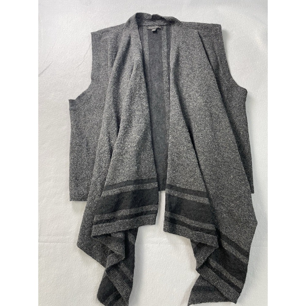 Banana Republic Gray Wool Alpaca Blend Cardigan Sweater Cape Shawl Vest Women XL